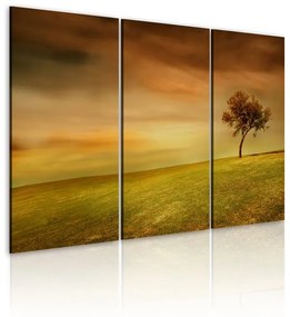 Quadro Albero solitario in una radura  Colore Giallo, Dimensioni e Misure 120x80