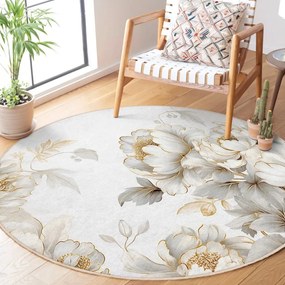 Tappeto rotondo in grigio chiaro/beige lavabile ø 120 cm Soft and Gentle – Mila Home