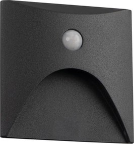 Kanlux 39143 - Lampada LED per gradini con sensore EXIN 2,5W/230V 4000K IP65 antracite, quadrata