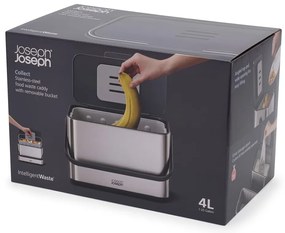 Pattumiera per rifiuti compostabili argentato 4 l Collect - Joseph Joseph