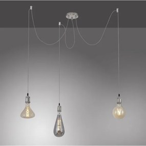 Leuchten Direkt 13571-55 - Lampadario a sospensione con filo DIY 3xE27/60W/230V ragno cromo opaco
