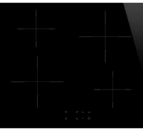 Piano cottura induzione 4 zone L 75 cm SI2741D SMEG nero