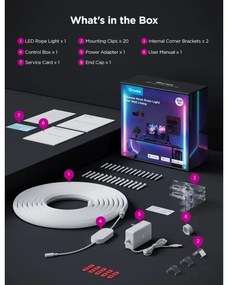 Govee - Neon MATTER LED binario d'angolo 5m RGBIC Wi-Fi