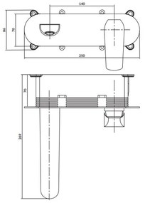 Cersanit S951-361-Rubinetto per lavabo da incasso CITY cromo lucido