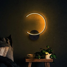 Lampada da parete a LED nera ø 10 cm Moon - Opviq lights