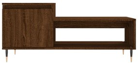 Tavolino da salotto rovere marrone100x50x45cm legno multistrato