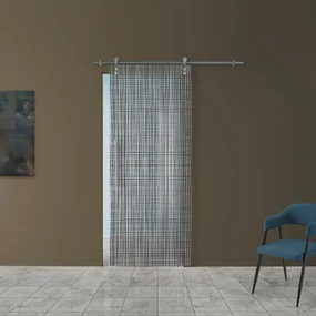 Porta scorrevole Canapa in inox multicolore, L 88 x H 215 cm, con binario Lux Destra