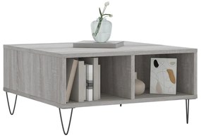 Tavolino da salotto grigio sonoma 60x60x30 cm legno multistrato