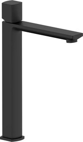 Rubinetto per lavabo getto laminare cristallino Coral nero verniciato a polvere opaco AQUASANIT