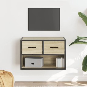 Mobile Tv Rovere Sonoma 60x31x39,5cm Legno Multistrato Metallo /