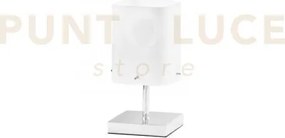 Lume square bianco 1 luce attacco e27 12x12x29cm in vetro bianco opale