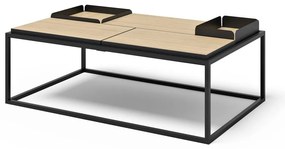 Tavolino con piano in rovere nero e naturale 75x120 cm Douro - TemaHome