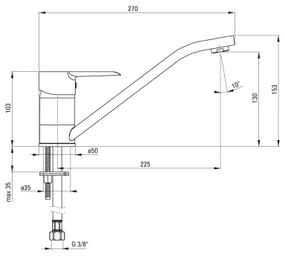 Deante BFC_060M - Rubinetto per lavello CORIO cromo lucido
