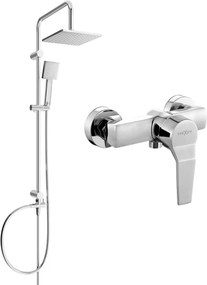 Mexen Tord set doccia esterno con soffione e miscelatore doccia Caro, cromo - 746640200-00