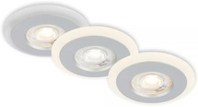 Briloner 7039034 - SET 3x plafoniera da soffitto per bagno LED 3x5W, 230 V, IP44, cromo opaco