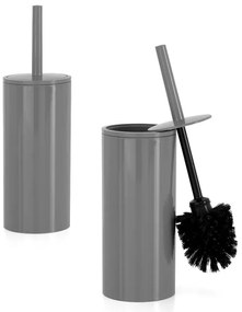 Set accessori bagno da appoggio 5 pezzi in plastica grigio Glim