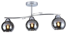 Lampadario a sospensione con supporto rigido CONNOR 3xE27/15W/230V cromo lucido/grigio