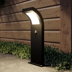 Arcchio lampione a LED Advik, 60 cm, antracite, sensore, IP54 Advik, Nero, Alluminio, Moderno