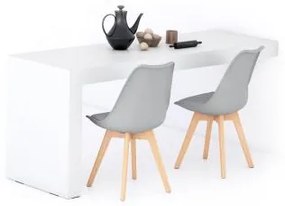 Tavolo Fisso Evolution 180x60, Bianco Frassino con Una Gamba