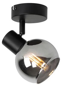 Faretto Art Déco nero con vetro fumé - Vidro