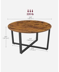 Tavolino da salotto ELDUR marrone/nero