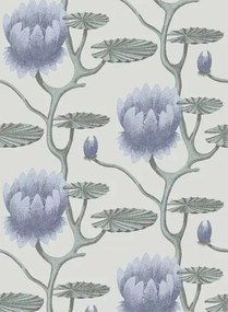 Cole & Son Carta da parati Summer Lily - Blue on Pearl