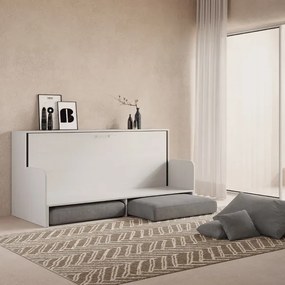 Letto singolo a scomparsa orizzontale DIBE Sofŕ Bianco Frassino 200x103xh97 cm