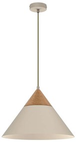 Lampadario a sospensione con filo SINGLE 1xE27/15W/230V beige/faggio