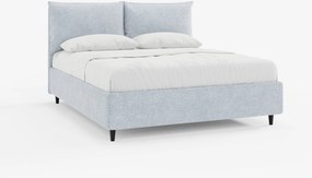 ZAYRON letto imbottito con vano contenitore e morbidi cuscini regolabili - design moderno in tessuto certificato Oeko-Tex®