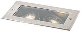 Faretto da terra moderno in acciaio 2 luci orientabile IP65 - Oneon