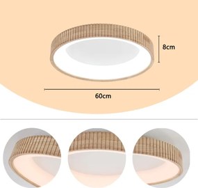 Brilagi - Plafoniera LED FALCON WOOD MODERN LED/40W/230V Ø 60 cm, finitura in legno