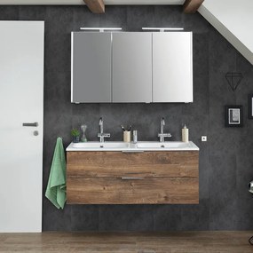Mobile sottolavabo e lavabo Madeo per doppia vasca rovere ribbeck L 120 x H 48 x P 45 cm 2 cassetti