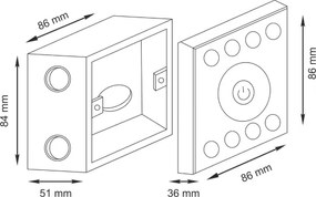 Interruttore touch con dimmer per strisce led unicolor 12-24V 4 canali