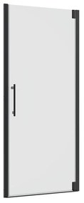 Porta doccia battente Remix2 L 100 x H 195 x P 0.6 cm in vetro vetro senza finitura / trasparente profilo nero