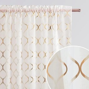 Tenda con ornamenti dorati su pieghe 140 x 280 cm