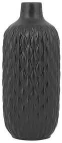 Vaso decorativo gres porcellanato  nero 31 cm EMAR Beliani