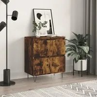 Credenza Rovere Fumo 60x35x70 cm in Legno Multistrato 831217