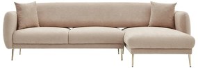 Divano angolare beige (con penisola a destra/con chaise lounge) Simena – Balcab Home