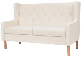 Set divani 2 pz in tessuto bianco crema