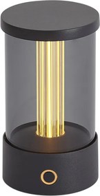 Lampada da tavolo da esterno nera ricaricabile con stazione di ricarica IP65 - Grill