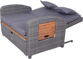 Divano da giardino in rattan grigio Bari - Garden Pleasure