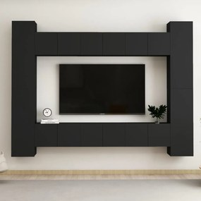 Set mobile tv 10 pz nero in truciolato