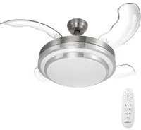 Ventilatore Lampadario da Soffitto 4 Pale richiudibili LED e Telecomando 106 cm