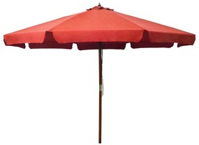 Ombrellone Da Esterni Con Palo İn Legno 330 Cm Terracotta /