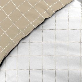 Set copripiumino e federa bianco/beige in cotone per letto matrimoniale 200x200 cm Cadria – douceur d'intérieur
