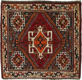 Shiraz Tappeto persiano 60x70 Rosso (Iran) Annodato A Mano