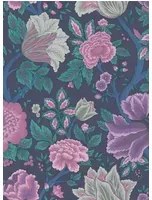 Cole & Son Carta da parati MIdsommer Bloom - Mulberry, Purple & Teal on Ink