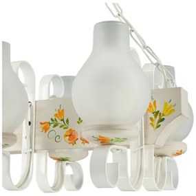 Brilagi - Lampadario con catena QUEEN 4xE14/40W/230V faggio/crema