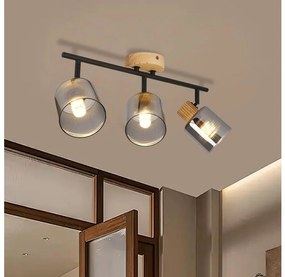 Brilagi - Faretto HYGGE 3xE14/15W/230V legno di caucciù/fumé