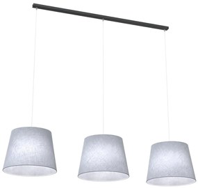 Lampadario A 4 Luci Osiride Con Paralumi In Tessuto Grigio